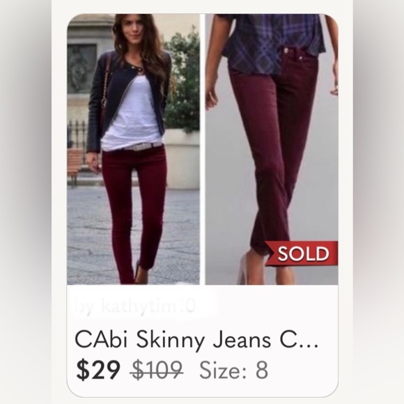 READ ALL. SALE! Cabi gray skinny stretch jeans - Picture 5 of 6